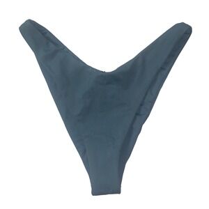 L*Space Bitsy Cut Bikini Bottom Slate Gray Ribbed Textured‎ Swimsuit S Small USA